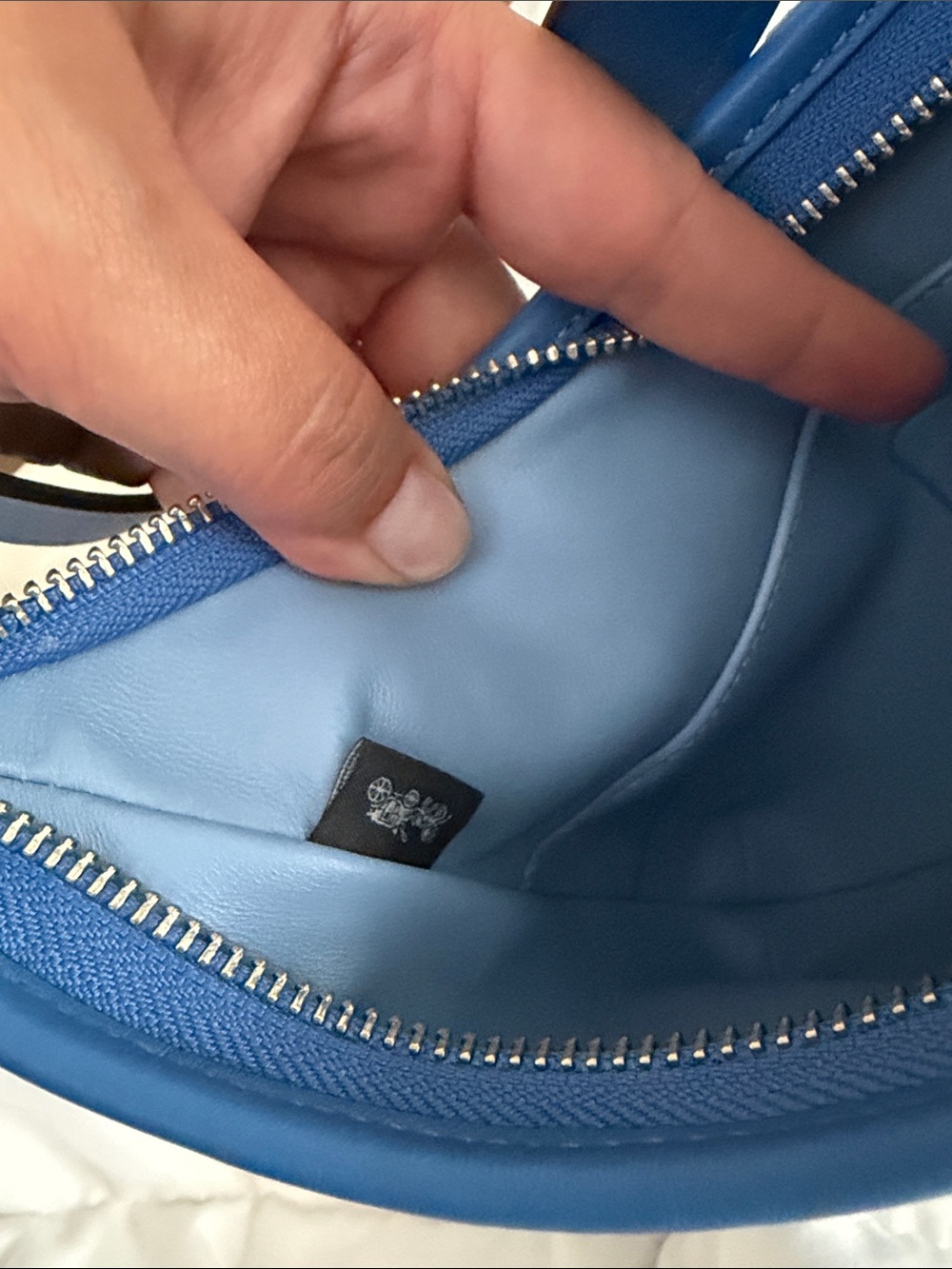 Coach Blue Suede Shoulder Bag - Picture 16 of 16
